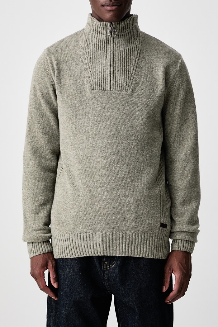 Sweter męski wełniany NELSON Barbour zielony MKN0863