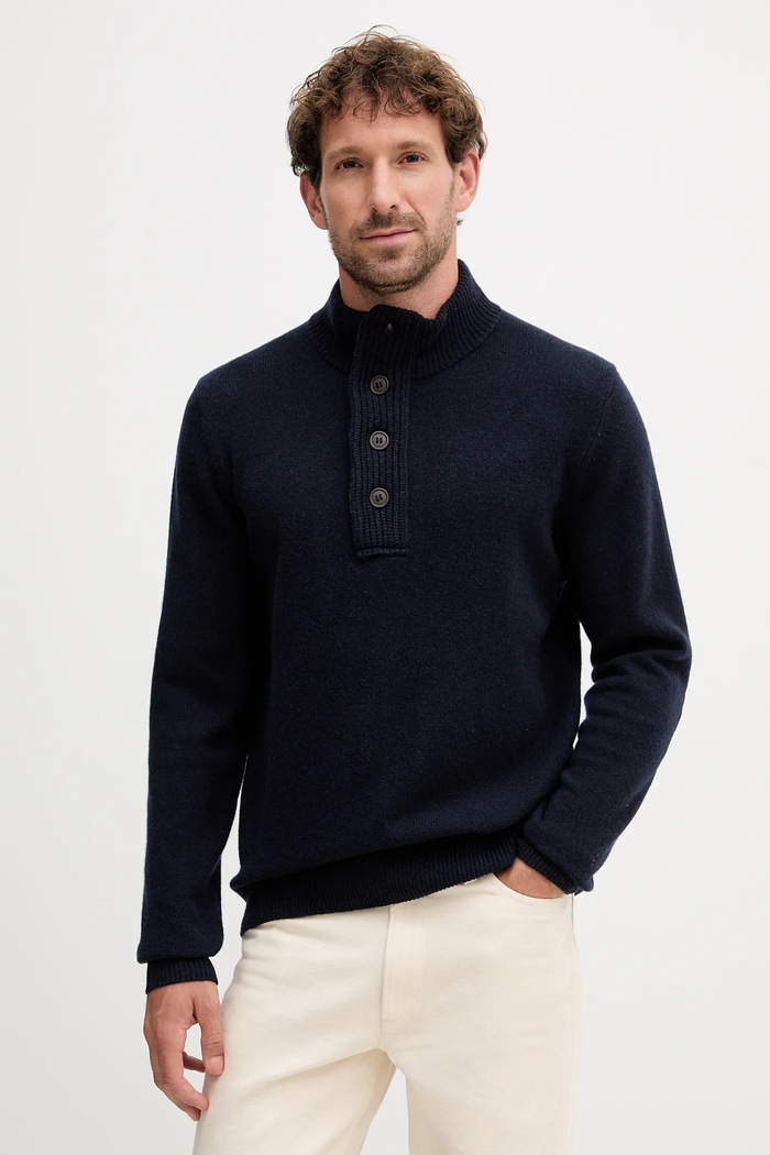 Barbour Шерстяной свитер Barbour тёмно-синий MKN0585