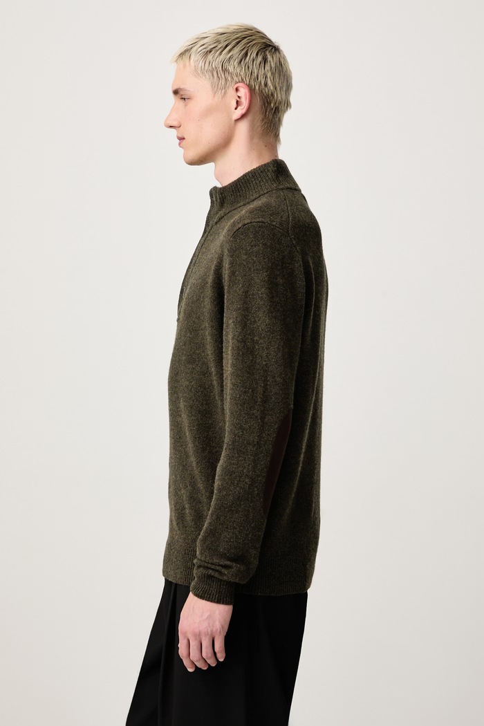 Półgolf męski wełniany Barbour MKN0585 zielony