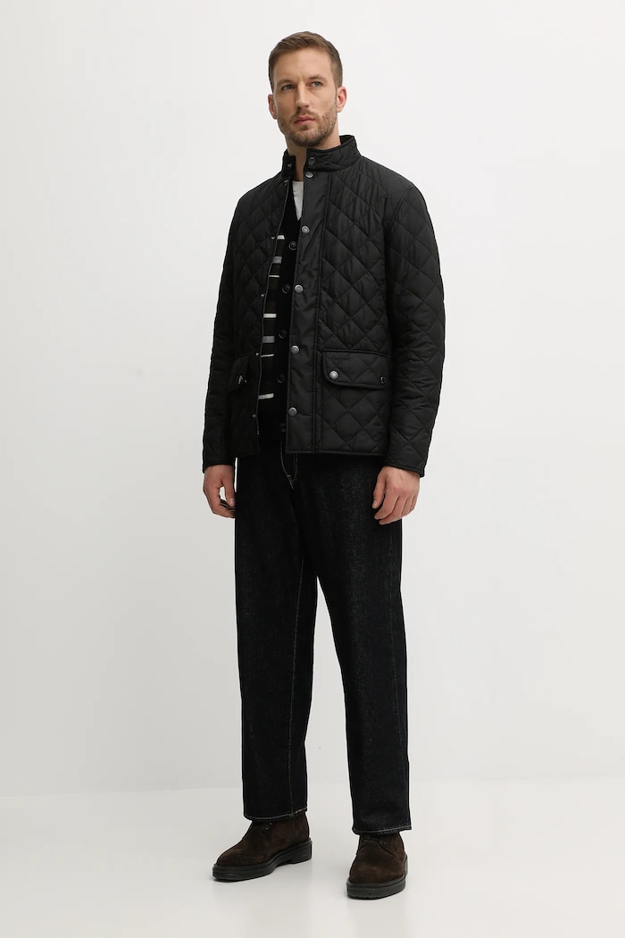 Barbour cardigan din lână KANE MKN1668 maro AW25