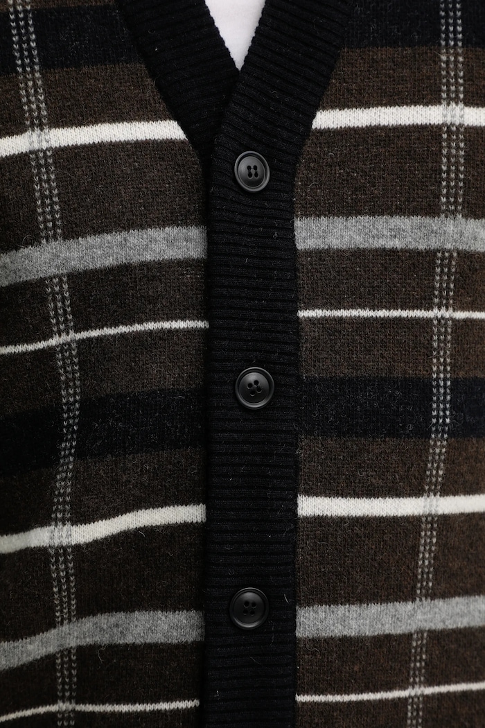 Barbour cardigan din lână KANE MKN1668 maro