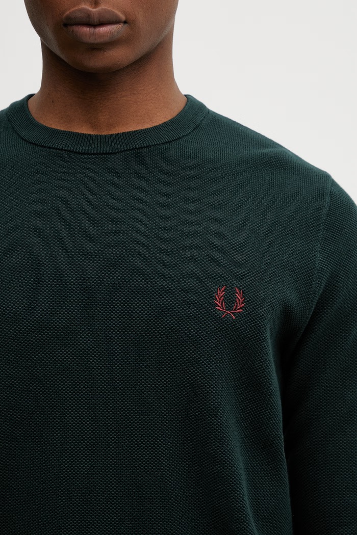 Bombažen pulover Fred Perry zelena K1309