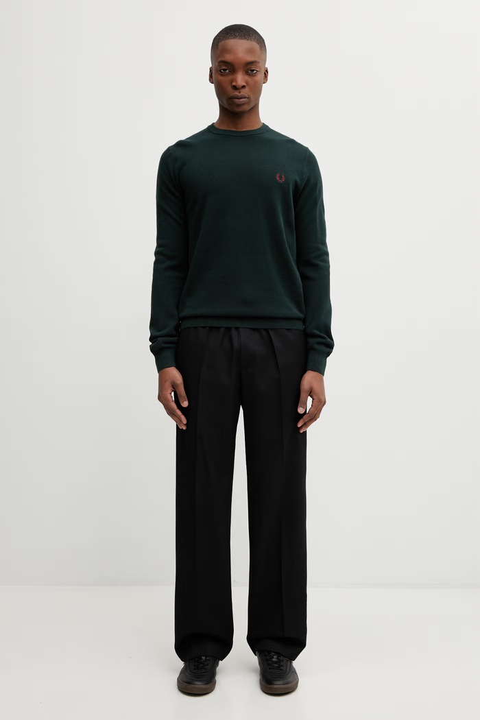 Bombažen pulover Fred Perry K1309 zelena