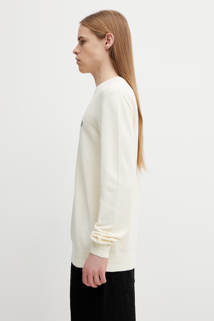 Bavlněný svetr Fred Perry K1309 béžová SS26
