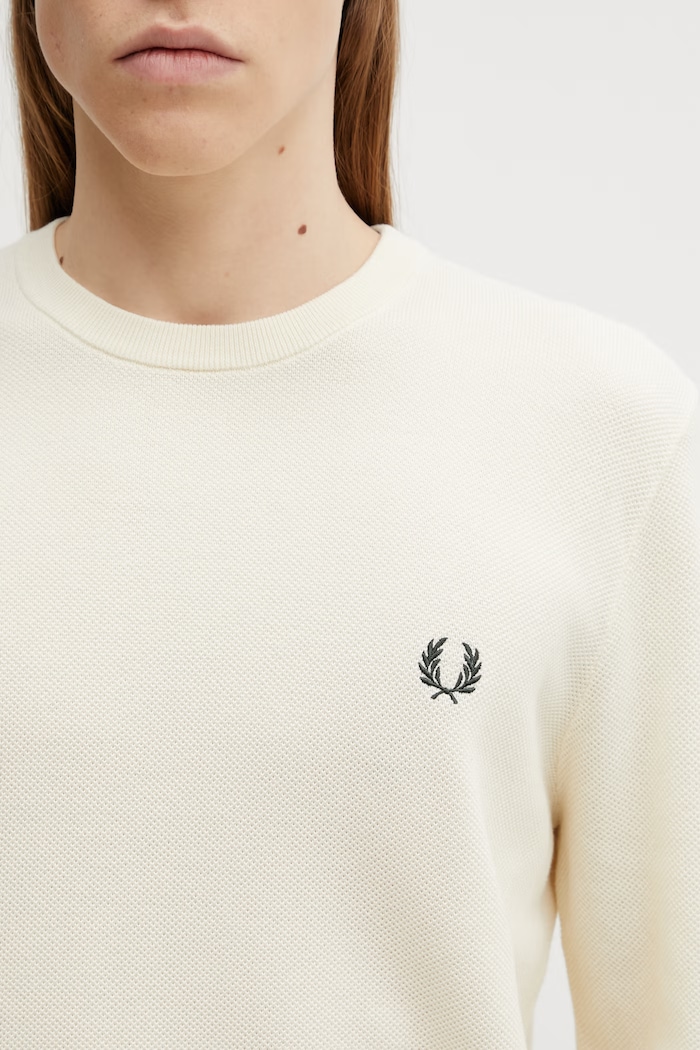 Bavlněný svetr Fred Perry béžová K1309