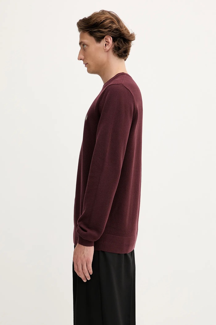 Fred Perry sweter bawełniany K1309 bordowy SS26