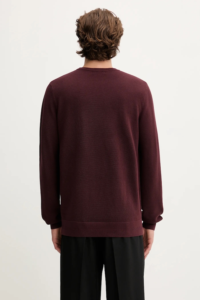 Odzież Fred Perry sweter bawełniany K1309 bordowy