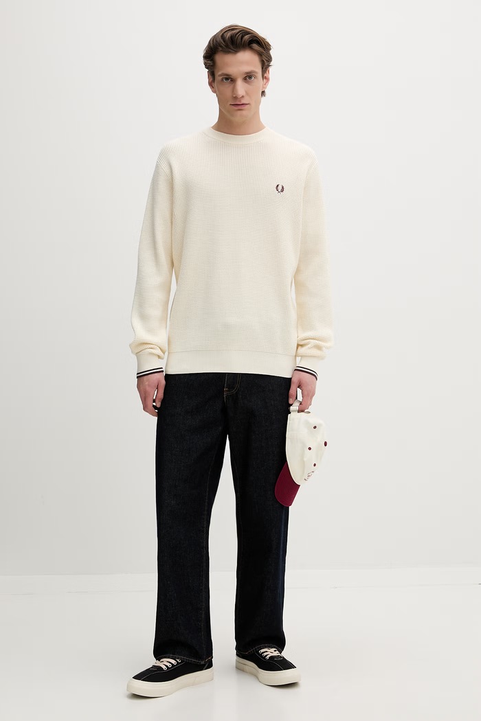 Fred Perry pamut pulóver K6507 bézs AW25