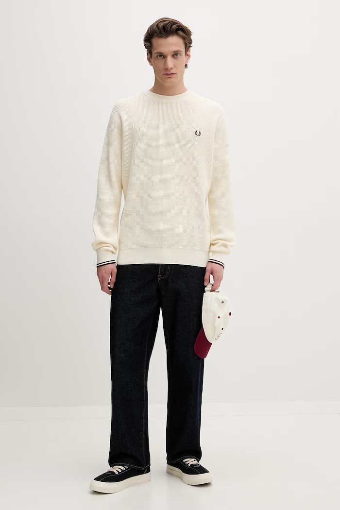 Fred Perry pamut pulóver K6507 bézs AW25