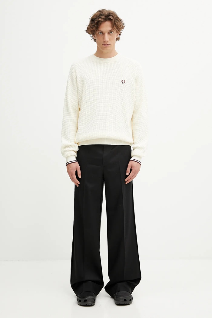 Pamučni pulover Fred Perry K6507 bež