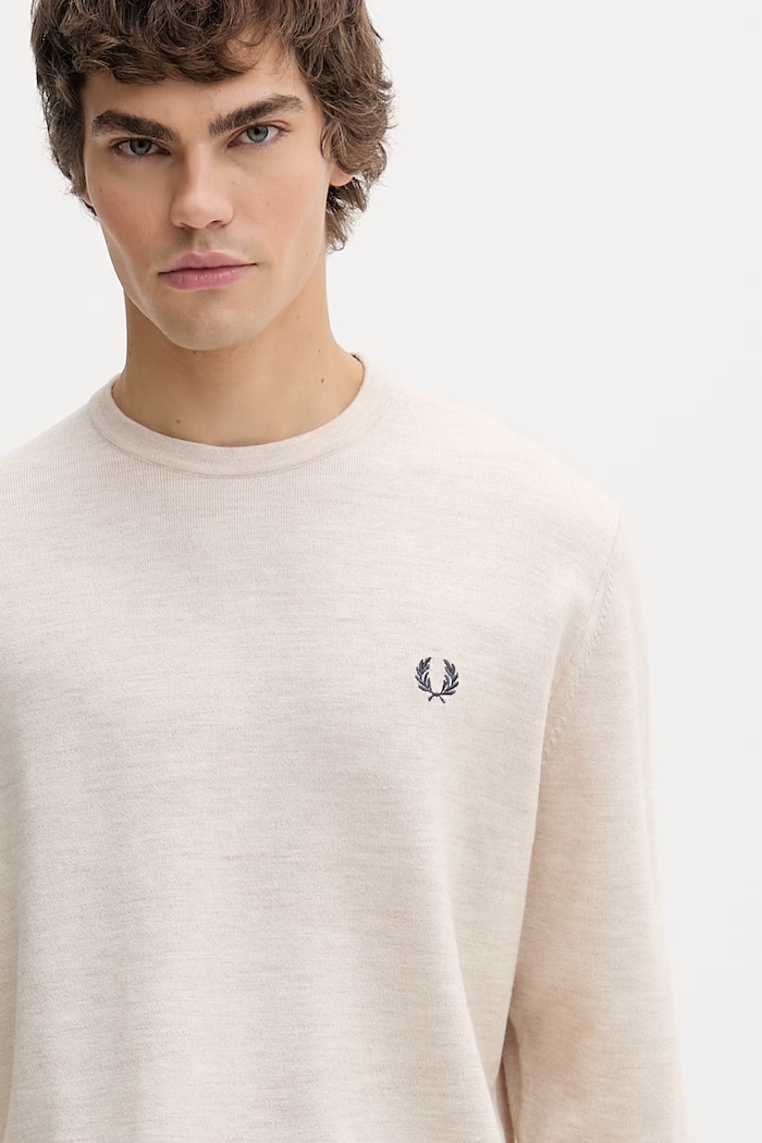 Fred Perry pulover de lână bej K9601