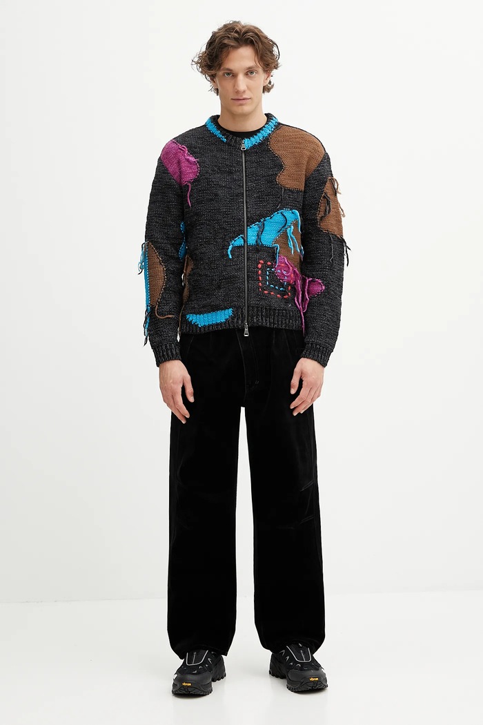 Andersson Bell kardigan z wełną Intarisa Zip-Up Crewneck atb1333u czarny