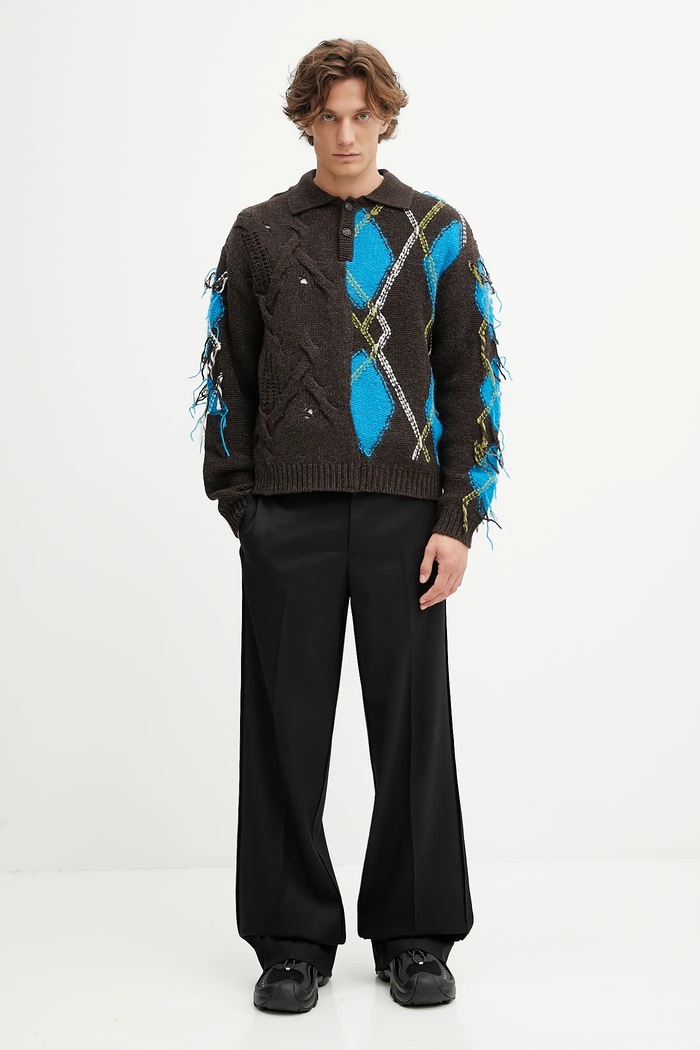 Светр з вовною Andersson Bell Argyle Fisherman Polo atb1346m
