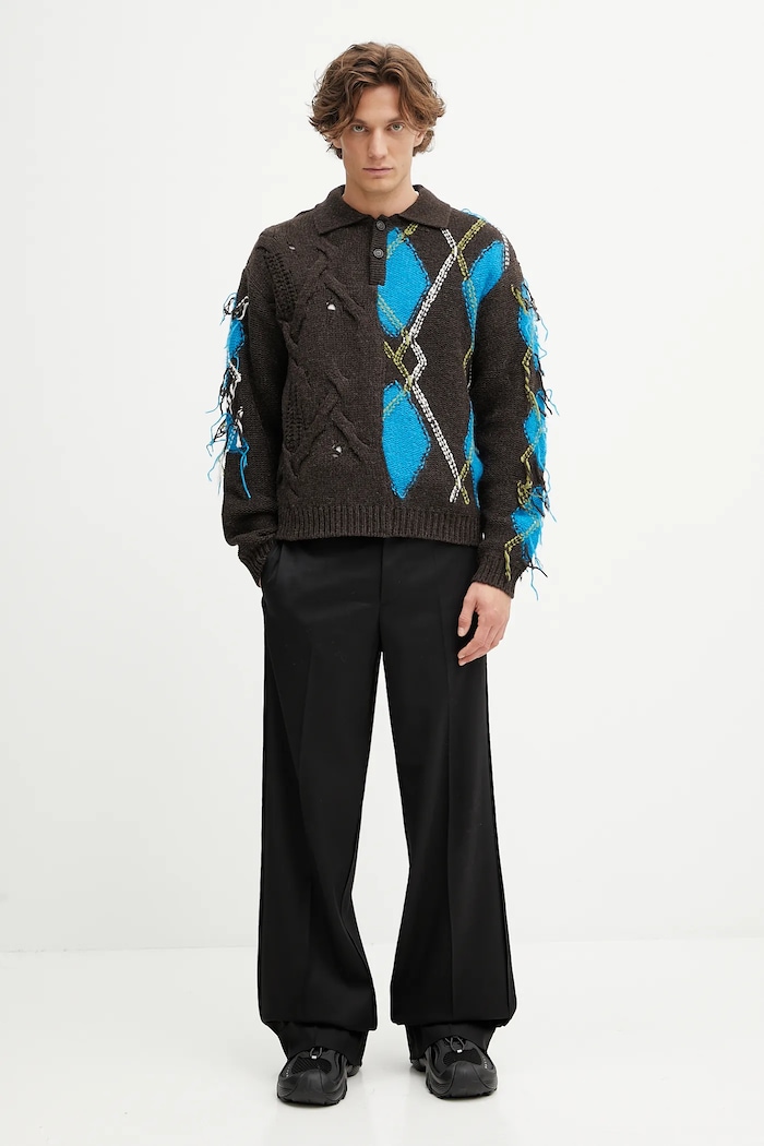 Светр з вовною Andersson Bell Argyle Fisherman Polo atb1346m