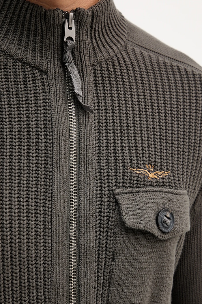 Aeronautica Militare cardigan din bumbac MA1565UL00409 gri