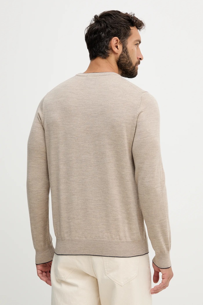 Odzież Aeronautica Militare sweter wełniany MA1567UL00415 beżowy