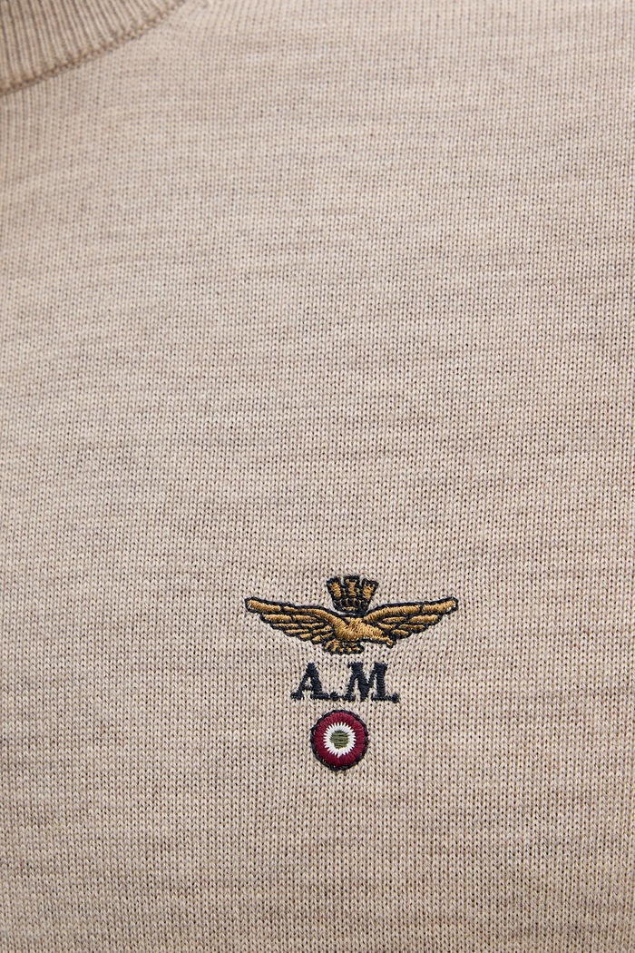 Aeronautica Militare sweter wełniany MA1567UL00415 beżowy