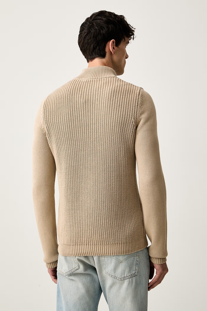 Odzież Aeronautica Militare sweter męski bawełniany MA1572UL00409 beżowy