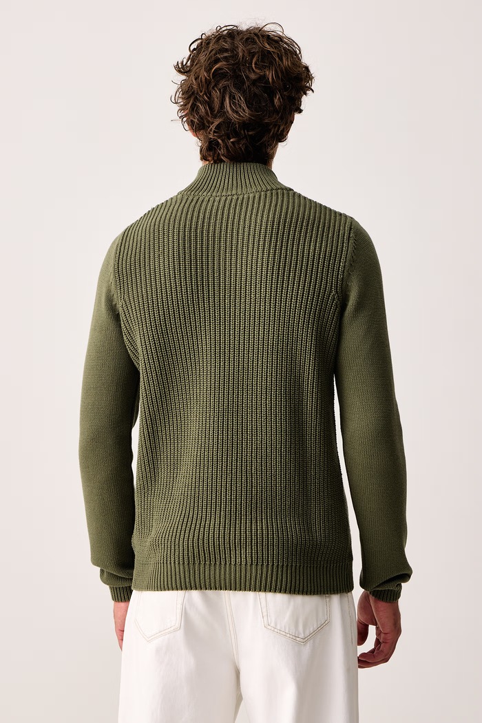 Odzież Aeronautica Militare Sweter męski bawełniany MA1572UL00409 zielony