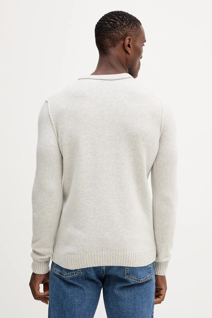 Odzież Aeronautica Militare sweter z wełną MA1608UL00924 szary