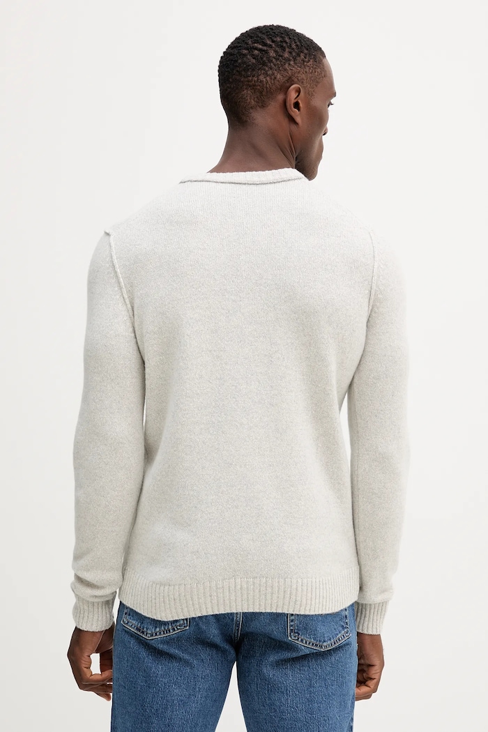 Odzież Aeronautica Militare sweter z wełną MA1608UL00924 szary