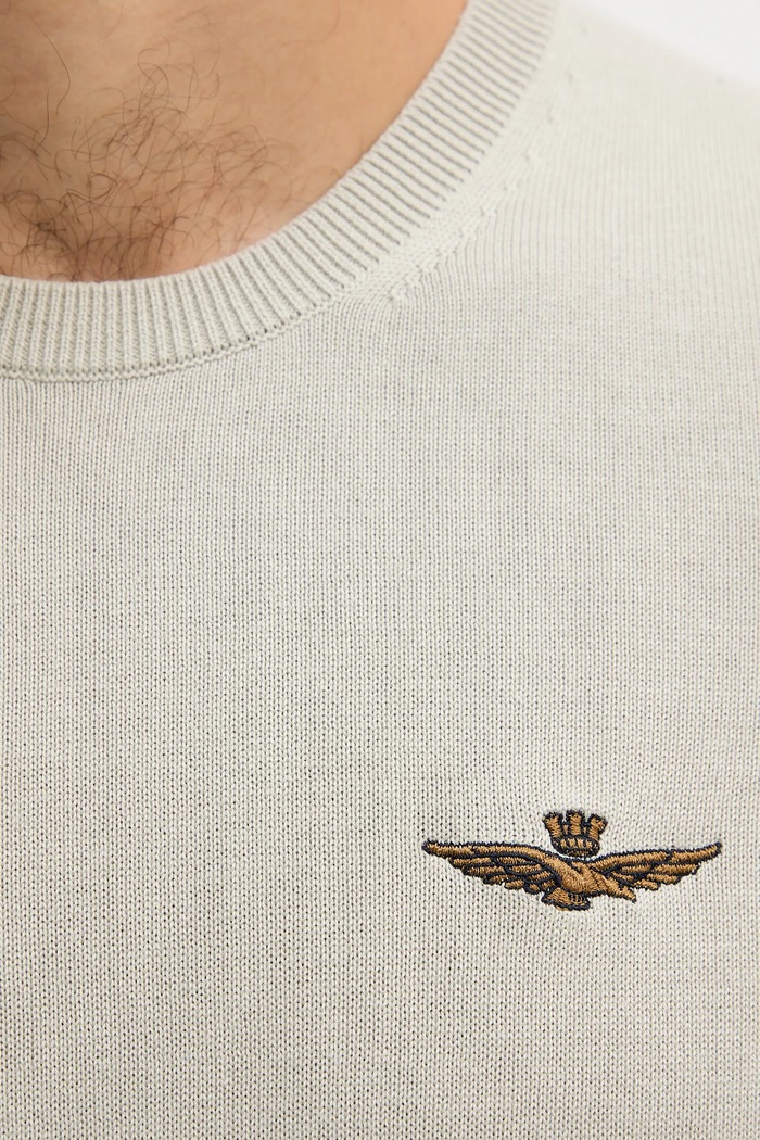 Aeronautica Militare sweter bawełniany MA1611UL00506 beżowy