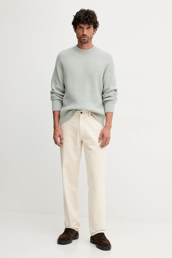 Vlněný svetr BOSS Orange Klacier 50548674 zelená AW25