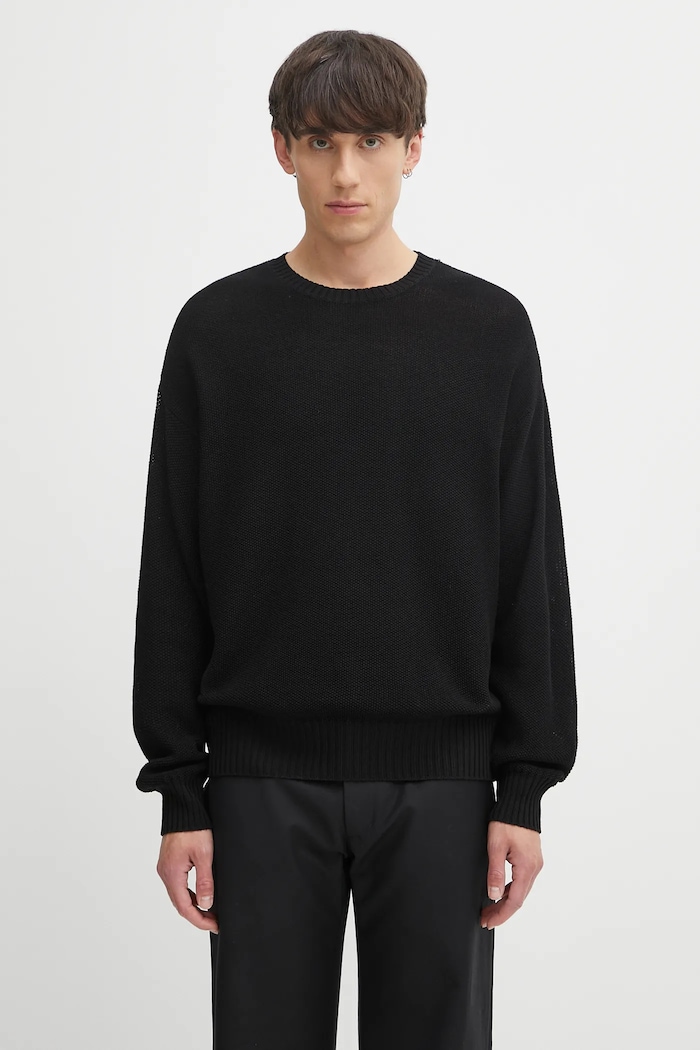 Visvim selyempulóver jumbo sb knit sima fekete 125105012003