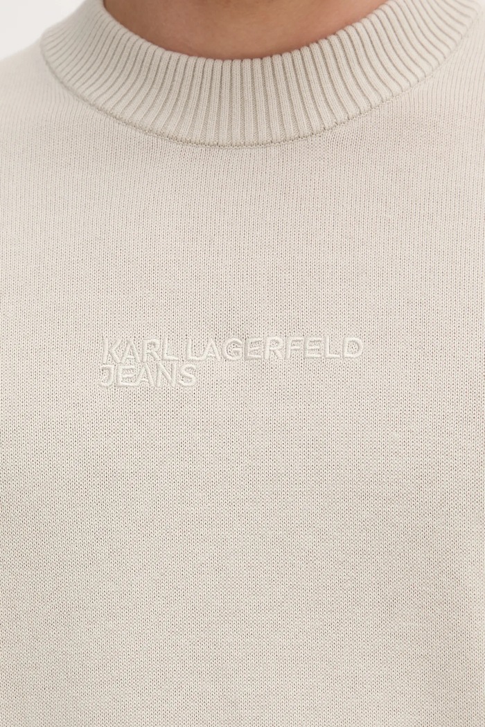 Памучен пуловер Karl Lagerfeld Jeans A4M18033 бежов