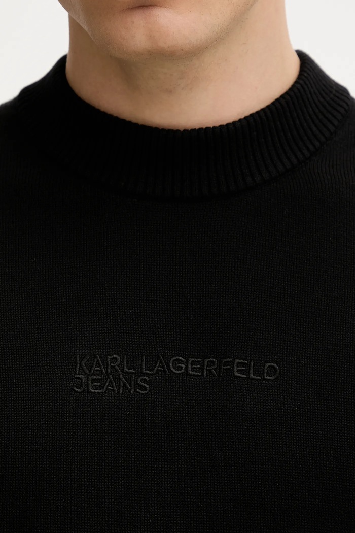 Βαμβακερό πουλόβερ Karl Lagerfeld Jeans A4M18033 μαύρο