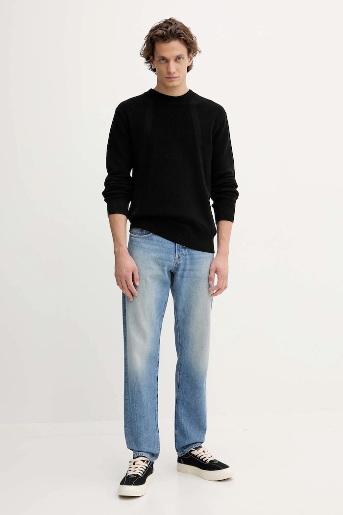 Βαμβακερό πουλόβερ G-Star Back embro D26781.C868 μαύρο AW25