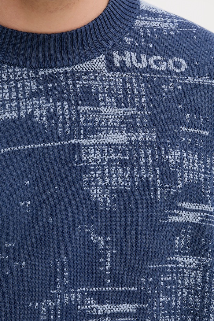 Hugo Blue sweter z dodatkiem wełny Sorbas 50548834 granatowy