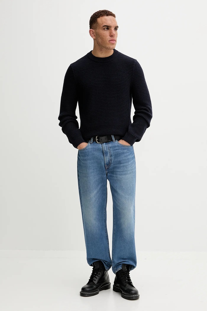 Marc O'Polo pulover din amestec de lână 5000007326 bleumarin AW25