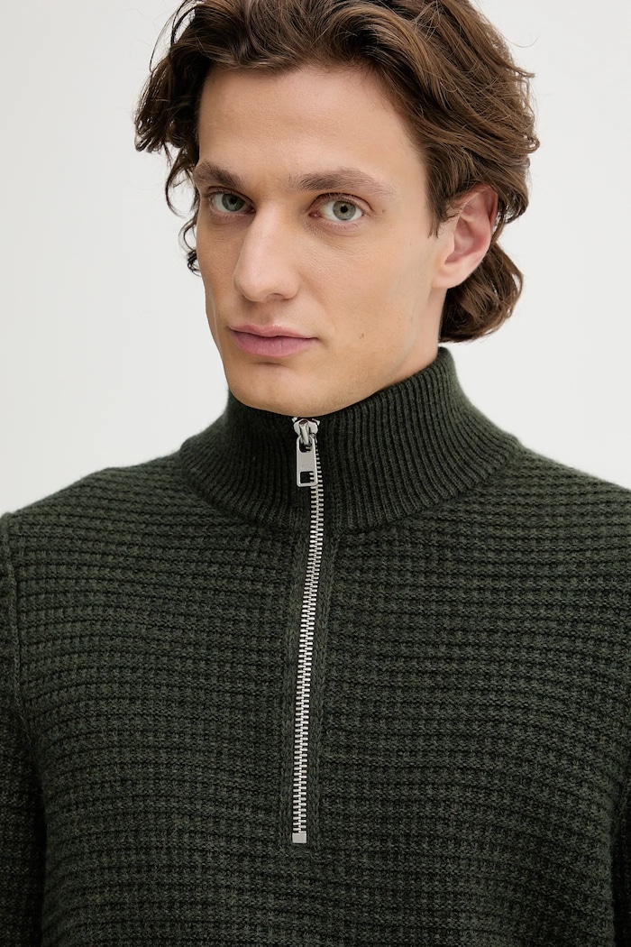 Marc O'Polo sweter z dodatkiem wełny zielony 5000007327