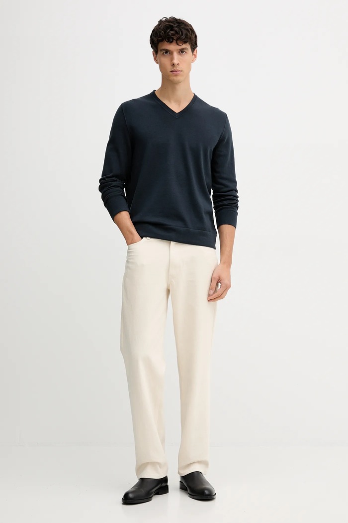 Marc O'Polo sweter wełniany 529506360110 granatowy AW25