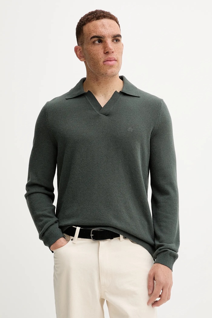 Marc O'Polo pulover din amestec de lână subtiri verde 5000012331