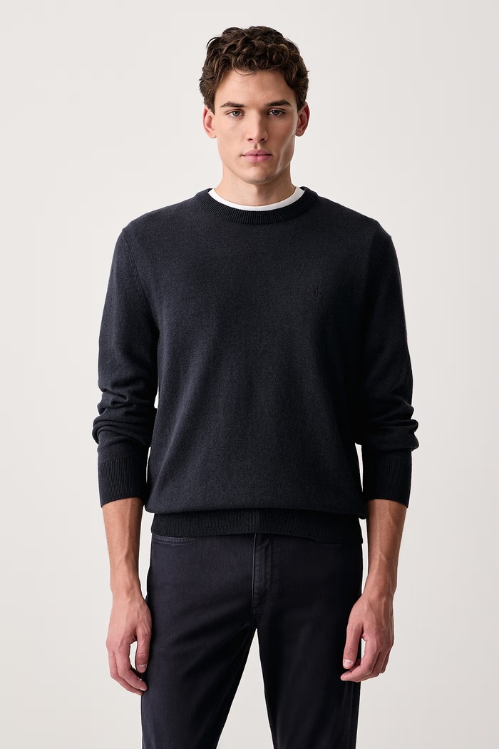 Marc O'Polo Sweter męski z dodatkiem wełny granatowy 5000009032