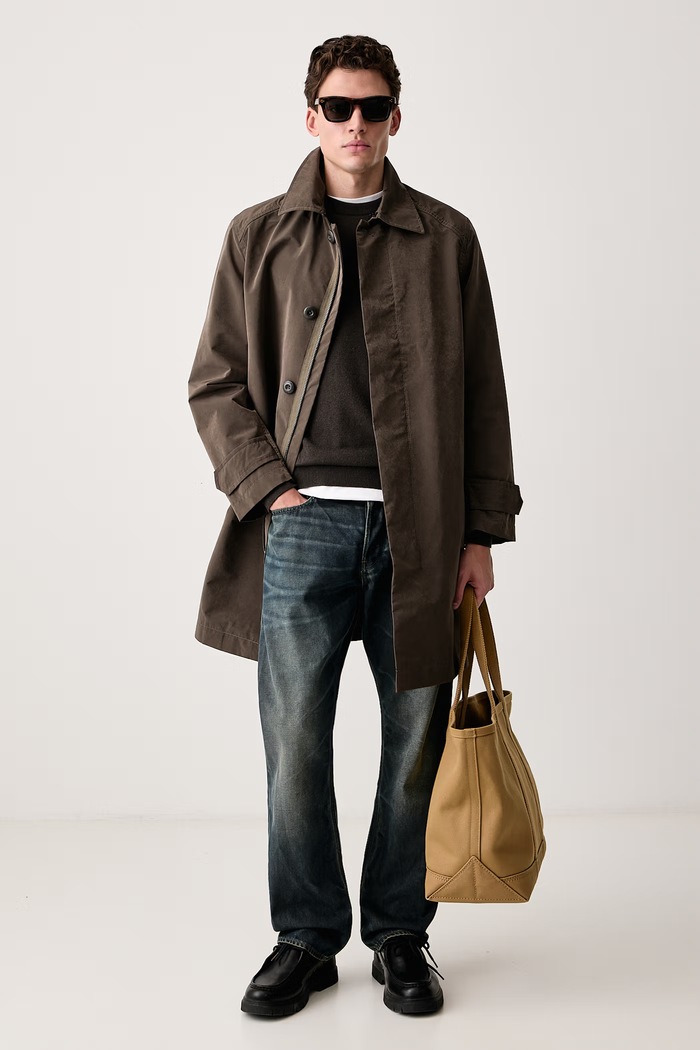 Marc O'Polo Sweter męski z dodatkiem wełny 5000009032 zielony AW26