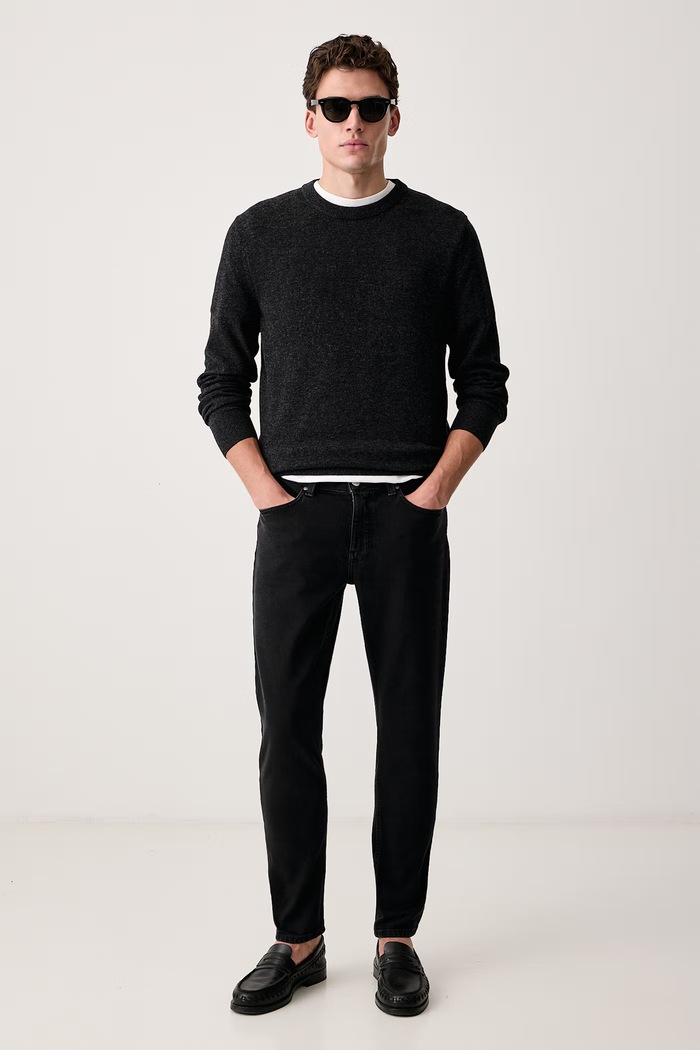 Marc O'Polo Sweter męski z dodatkiem wełny 5000009032 szary AW26