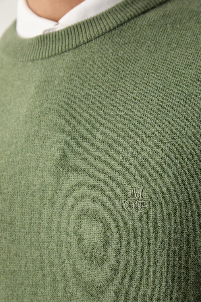 Marc O'Polo sweter męski z dodatkiem wełny 5000009032 zielony