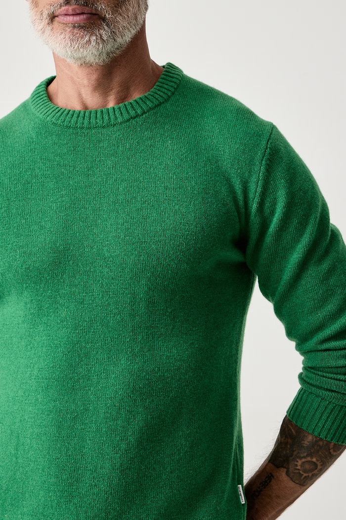 Sweter męski z wełną Lindbergh 30.800220 zielony