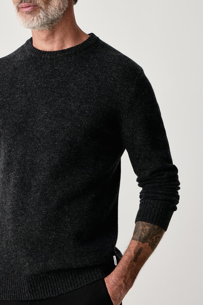 Sweter męski z wełną Lindbergh 30.800220 czarny