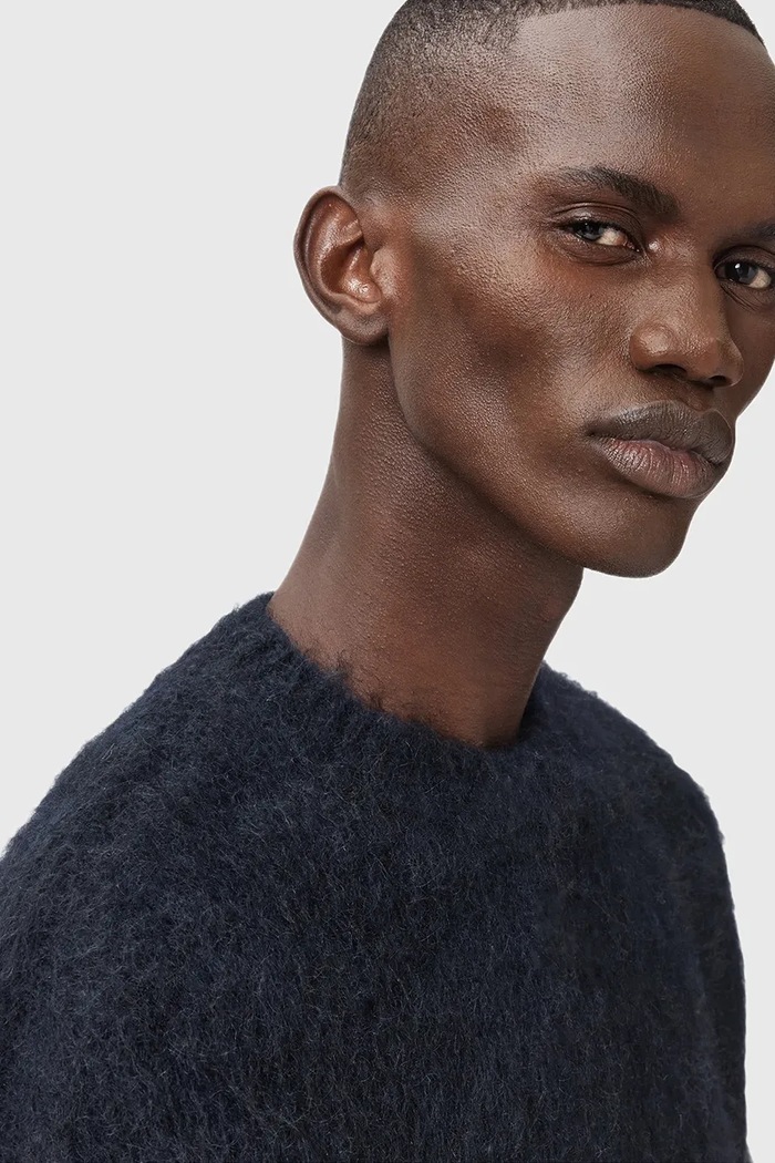 AllSaints pulover din amestec de mohair COBY M005KD negru AW25