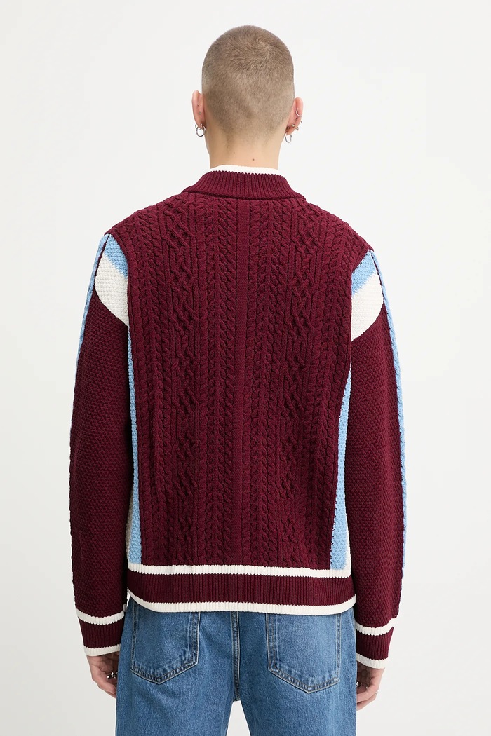 Oblečenie Kardigán adidas Originals Wicons KR7633 burgundské