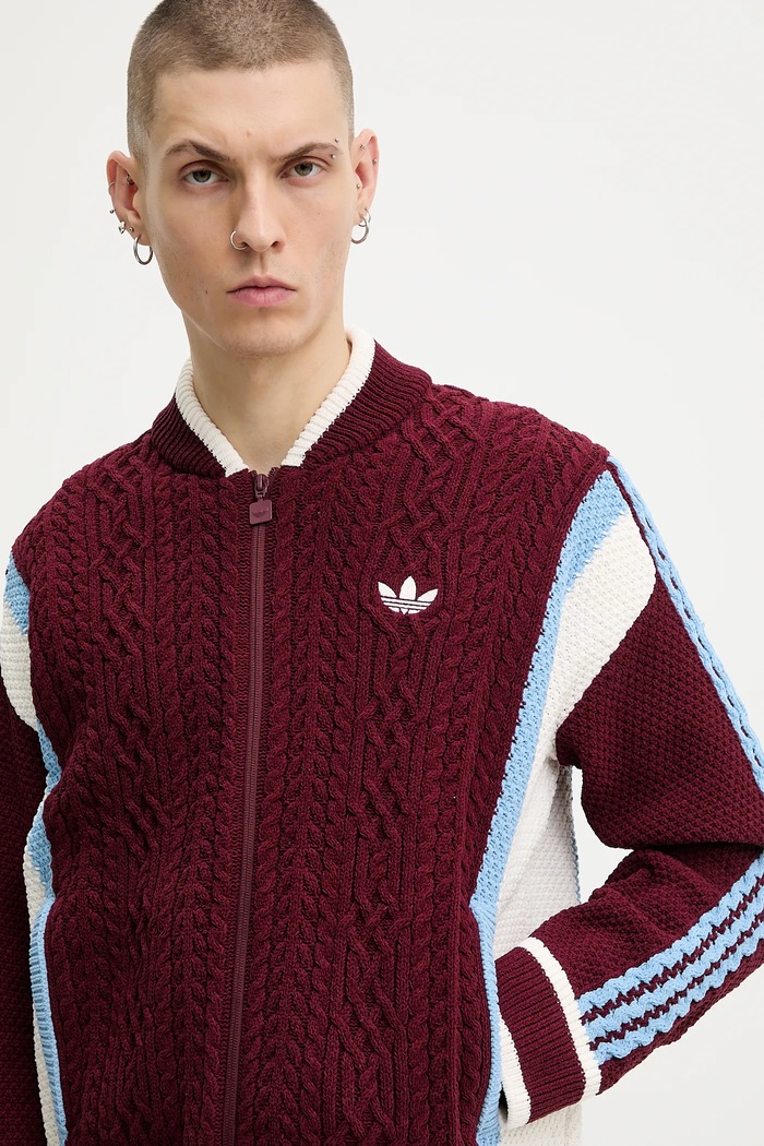 Kardigán adidas Originals Wicons burgundské KR7633