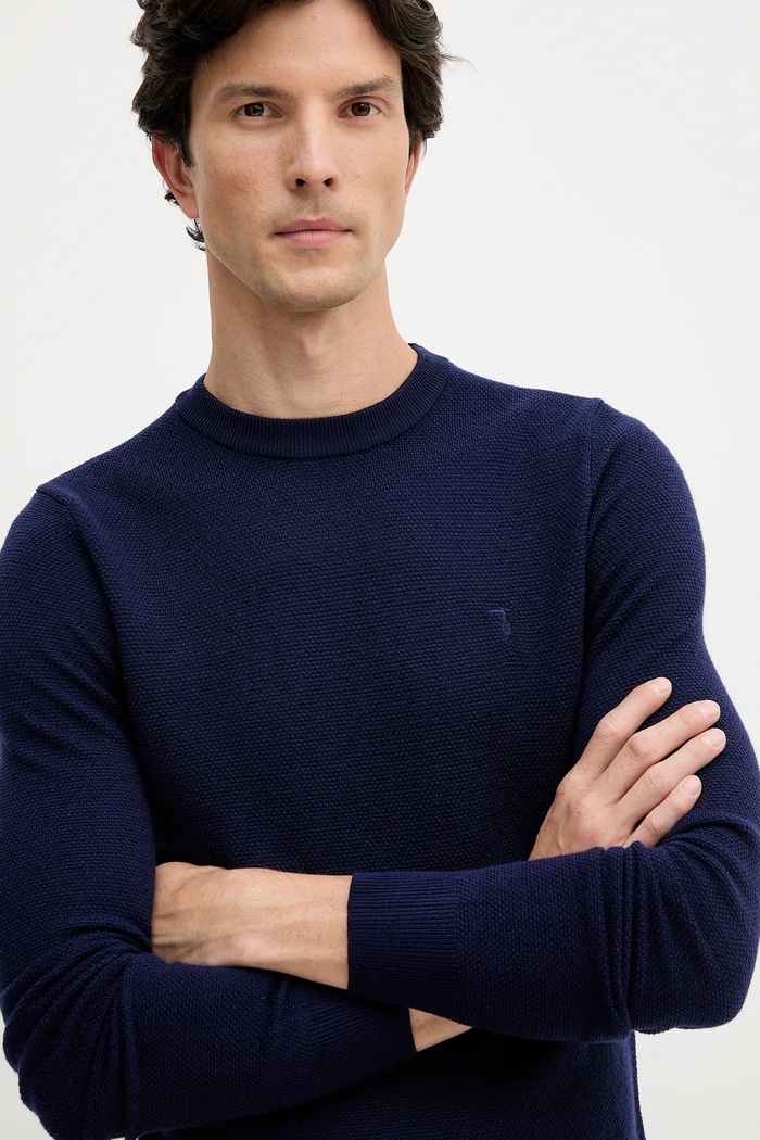 Vlnený sveter Trussardi tmavomodrá M0038000005N