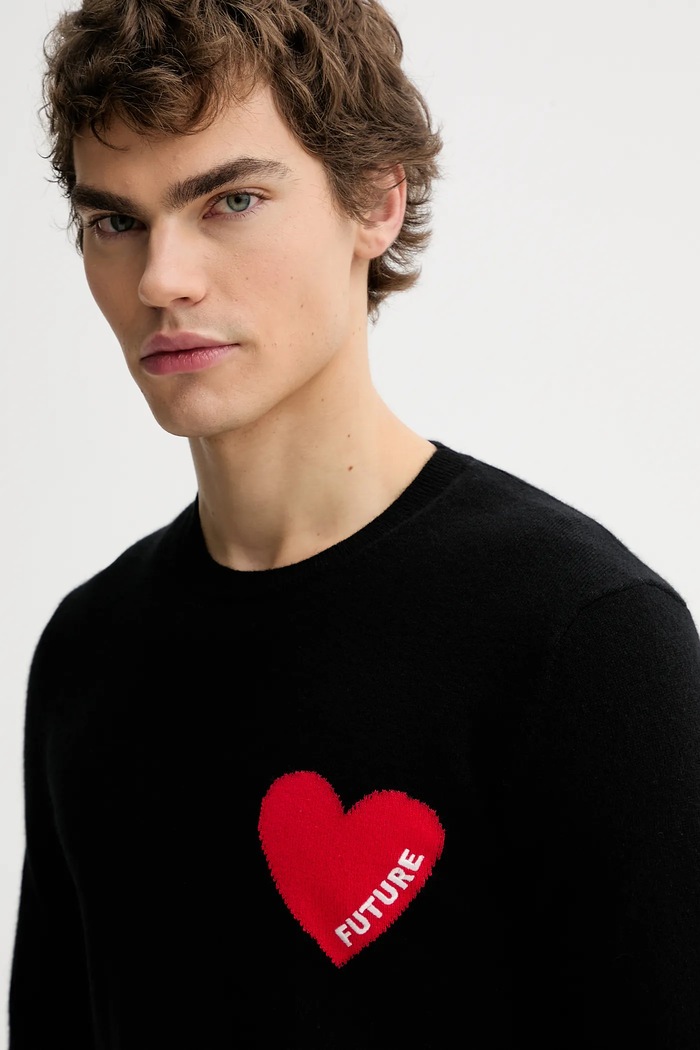 FROM FUTURE pulover de cașmir negru MPR01083