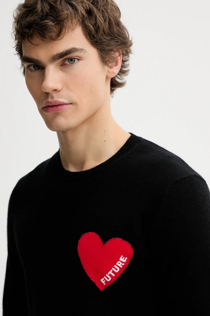 FROM FUTURE pulover de cașmir negru MPR01083