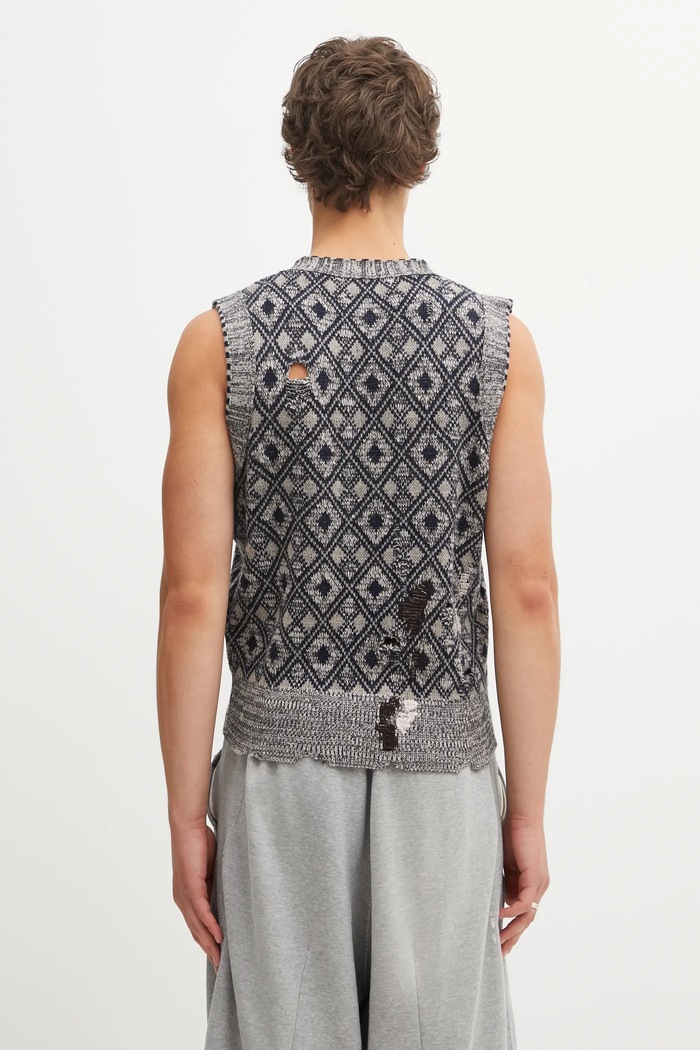 Ruházat Wales Bonner gyapjú mellény Sibling Knit Vest UA25KN46.WO12.951 szürke