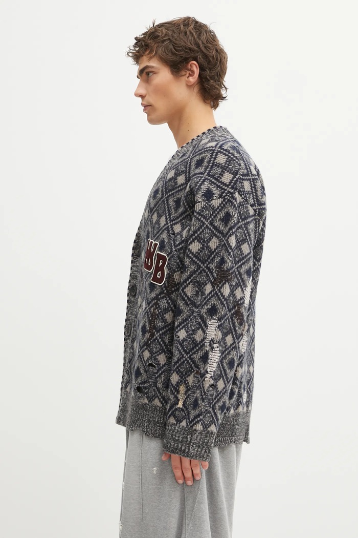 Μάλλινη ζακέτα Wales Bonner Sibling Cardigan UA25KN45.WO12.951 γκρί AW25